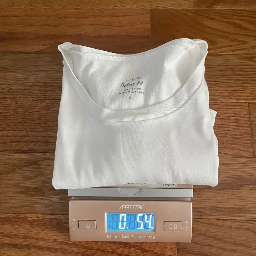 J. Crew Perfect Fit Long Sleeve Tee White Womens Small S Cotton Crewneck Basic